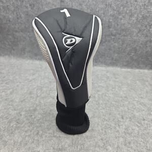 Dunlop 1 Driver Wood Golf Club Head Cover Sock Black White
